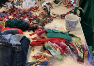 Rag wreath making